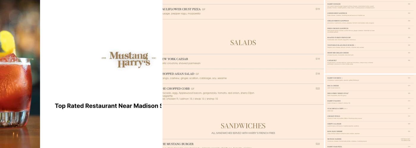 Mustang Harry's Menu