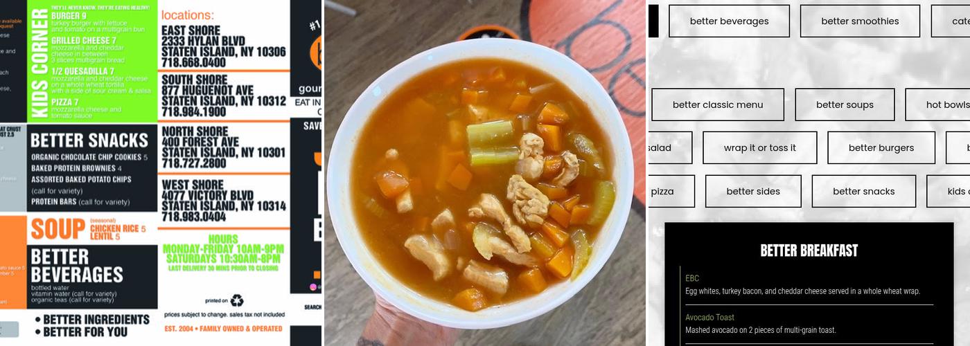 Better Gourmet Health Kitchen Menu