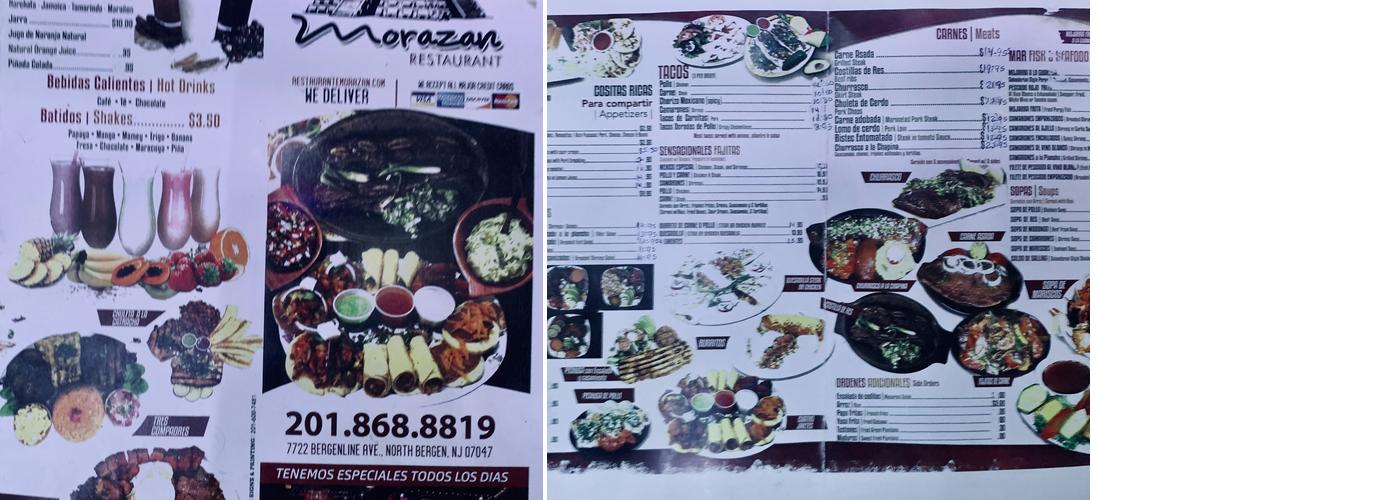 Morazan Menu