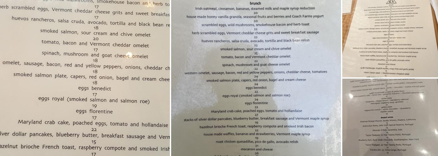 44 & X Hell's Kitchen Menu