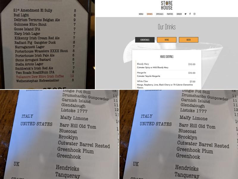 Storehouse Menu
