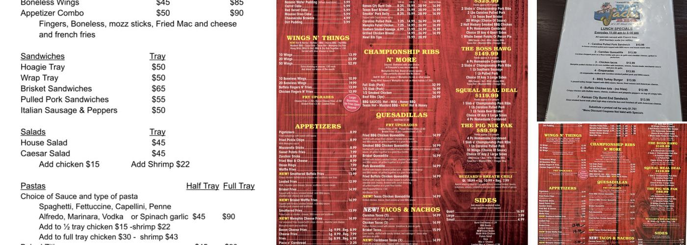 Fat Jack’s BBQ Menu