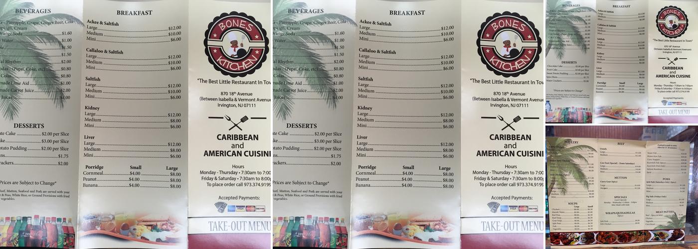 Bones Kitchen Inc Menu