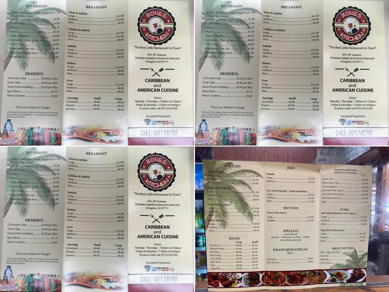 Bones Kitchen Inc Menu