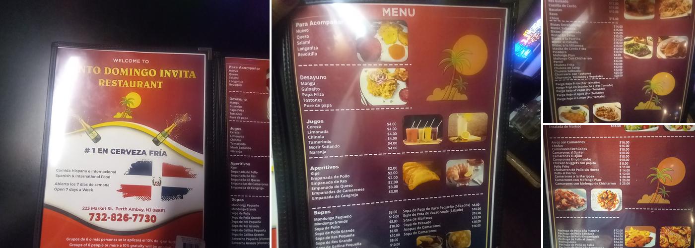 Santo Domingo Invita Menu