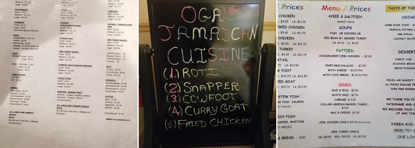 Yabba's Kitchen Menu