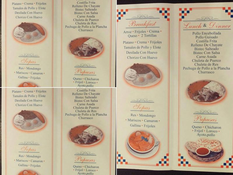 Pupuseria Los Nueve Vientos Osicala Menu