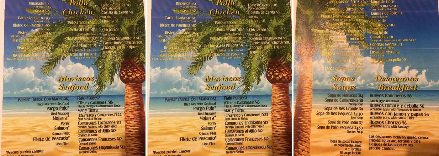 El Fonseca Menu