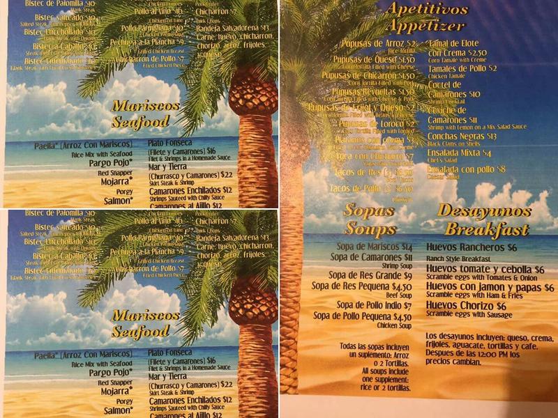 El Fonseca Menu