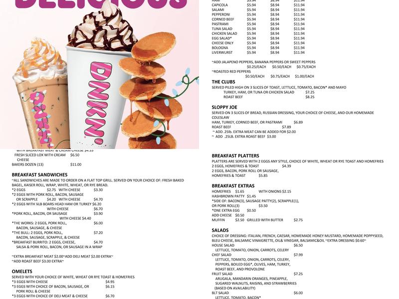 Dunkin' Menu