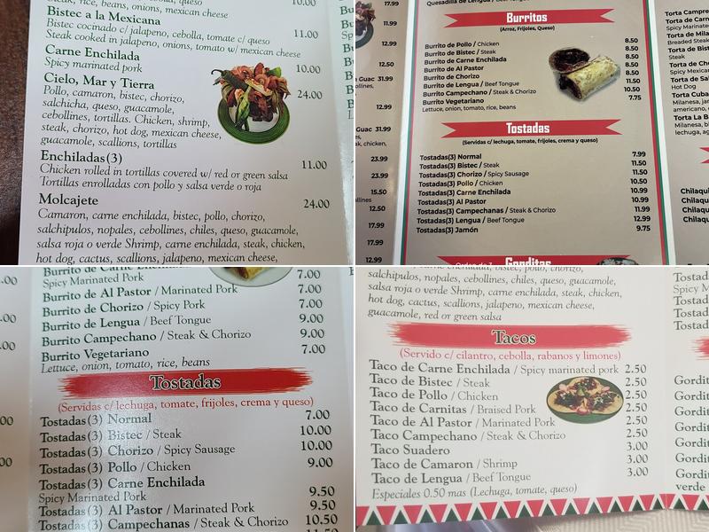 La Bamba Menu