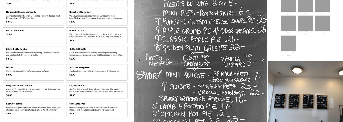 PIE+TART Menu