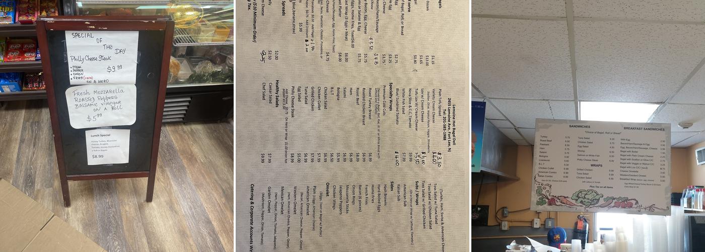 Lemoine Hot Bagels & Deli Menu