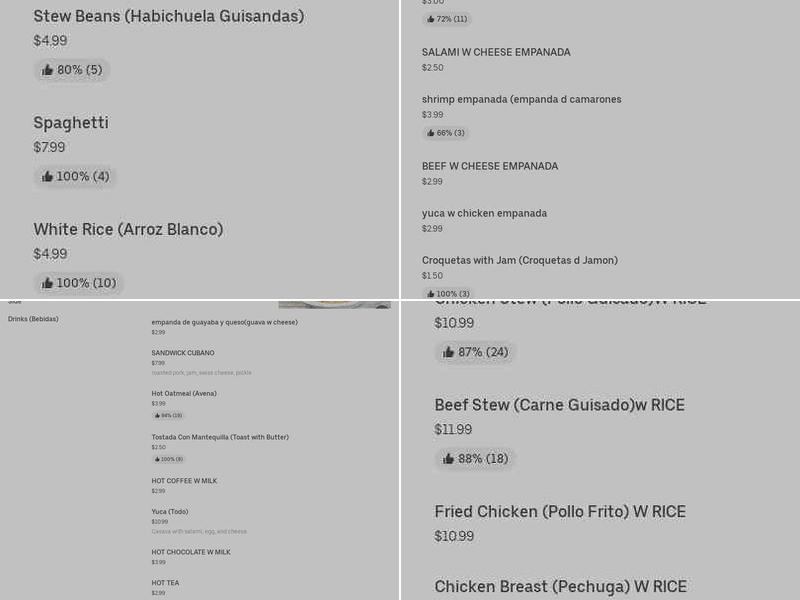 Candy Restaurant Menu