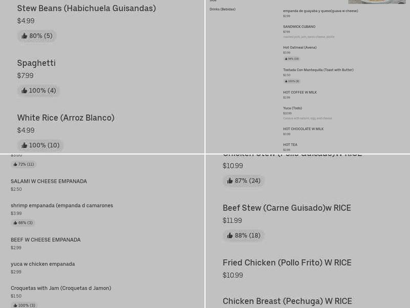 Candy Restaurant Menu