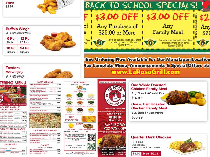 La Rosa Chicken & Grill - Marlboro Menu