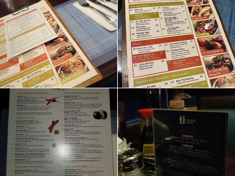 Pho at Treasure Island Menu