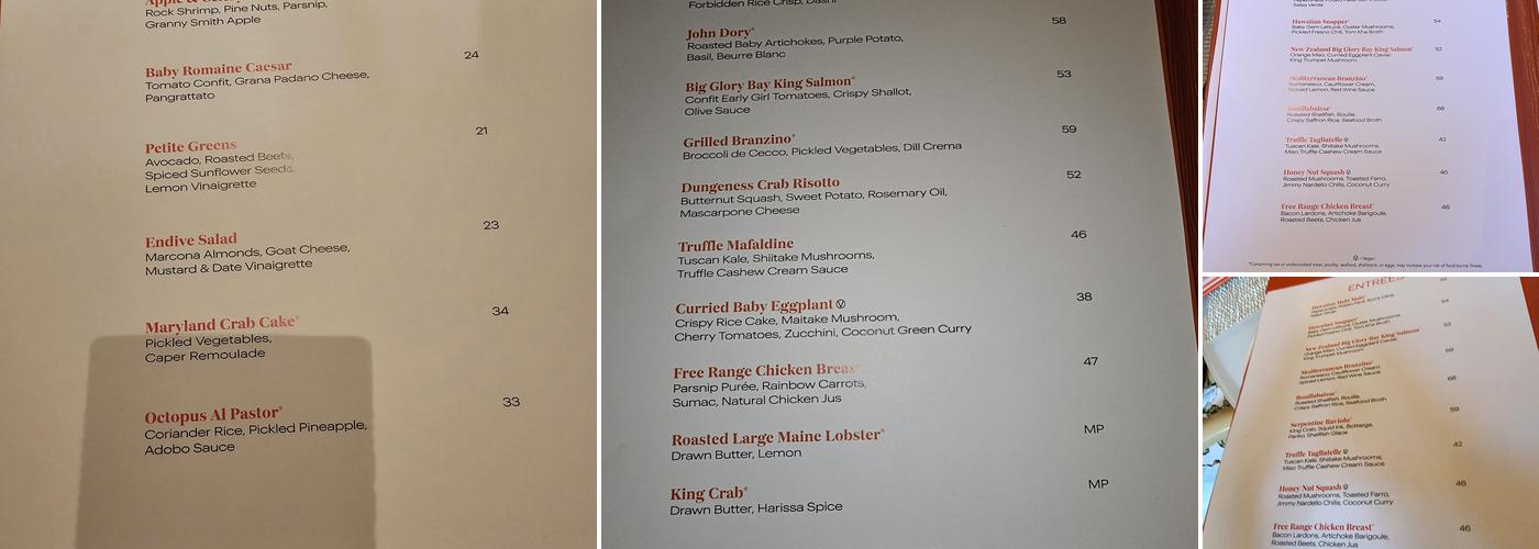 Lakeside Menu