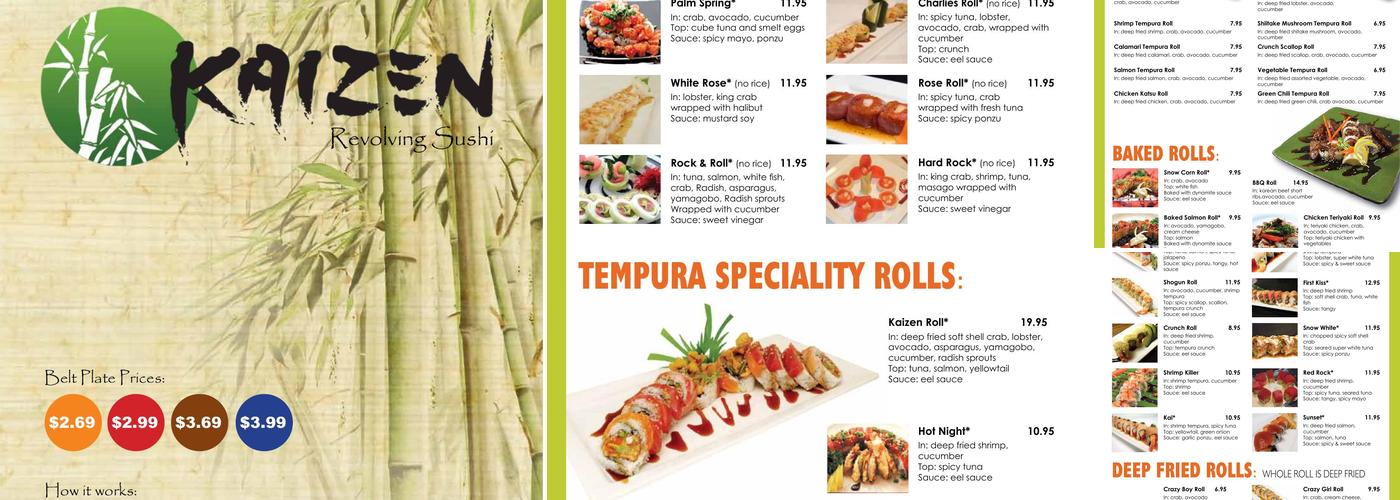 KAIZEN REVOLVING SUSHI Menu