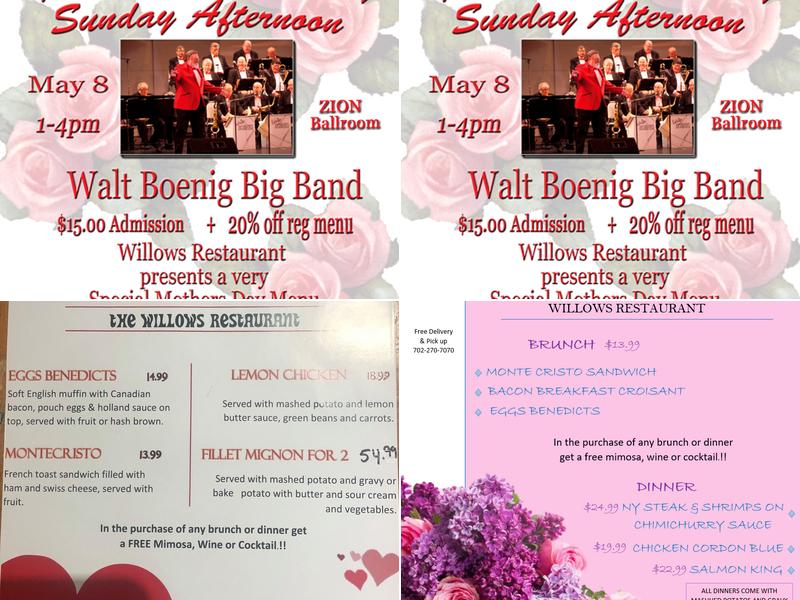 Willows Restaurant Menu