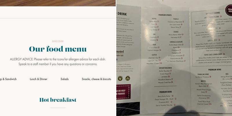 Escape Lounges - The Centurion Studio Partner RNO Menu