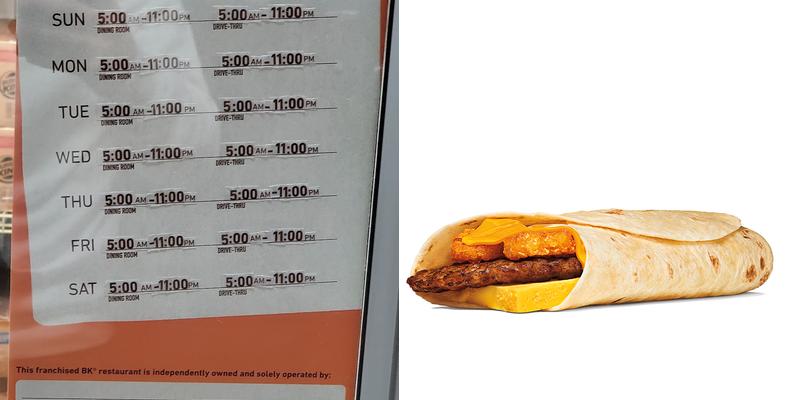 Burger King Menu