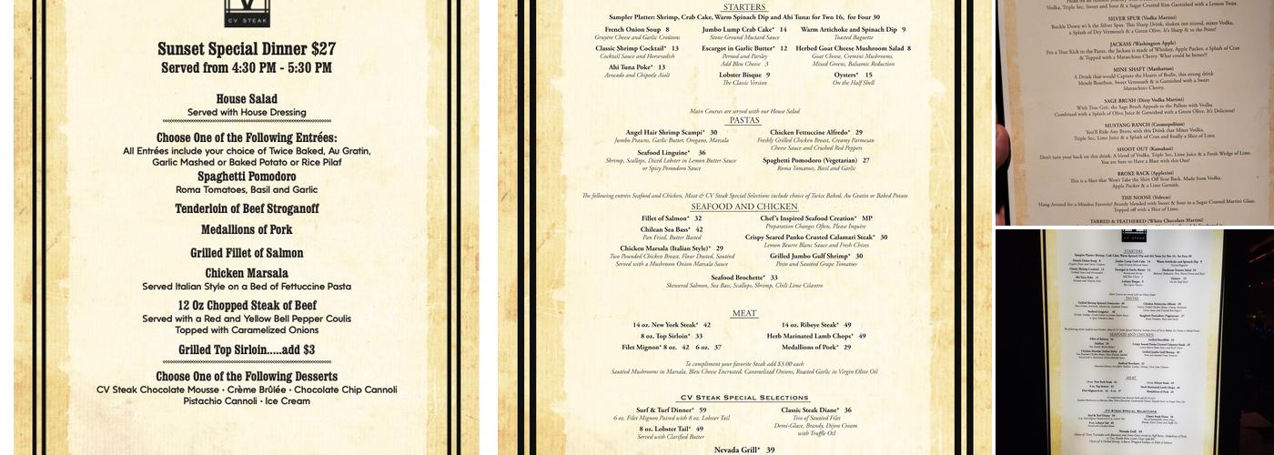 CV Steak Menu