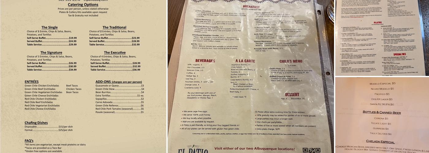 El Patio Rio Menu