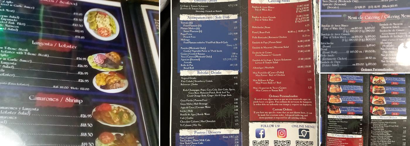 Freddy & Tony's Restaurant Menu