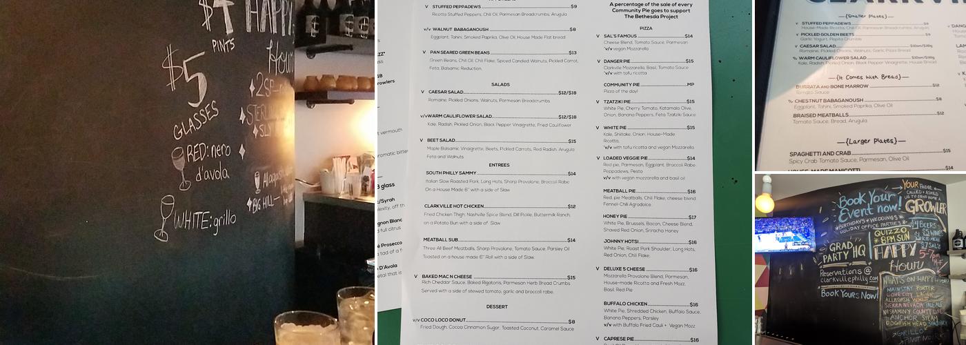 Clarkville Menu