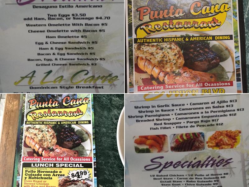Punta Cana Restaurant Menu