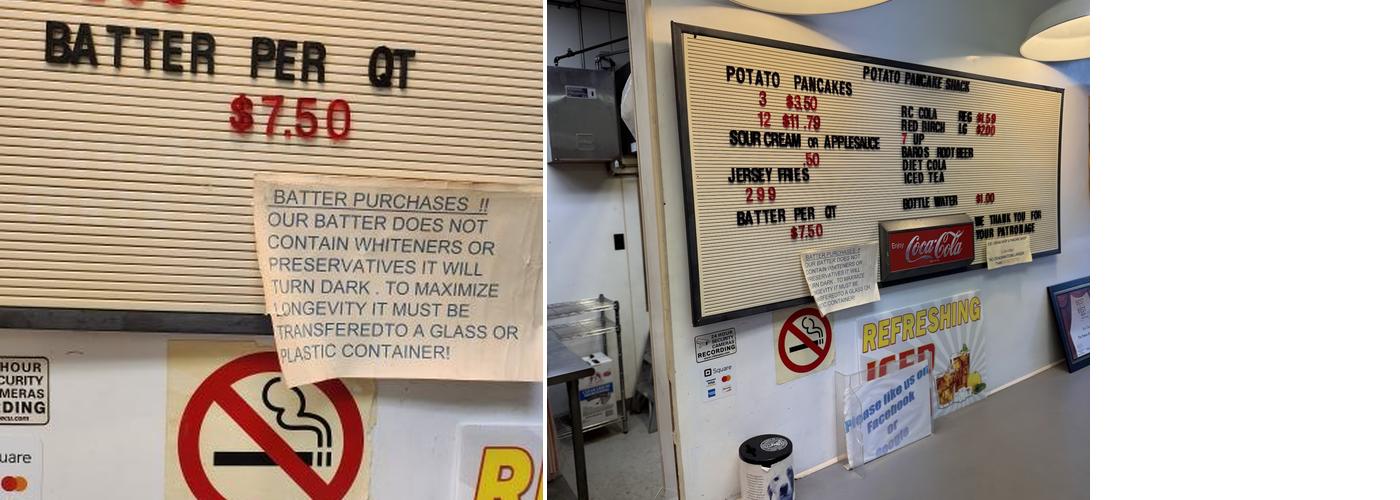 The Potato Pancake Shack Menu