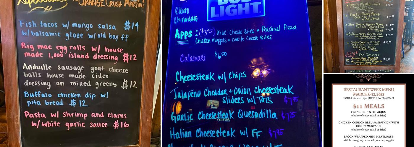 The Bath Exchange Menu