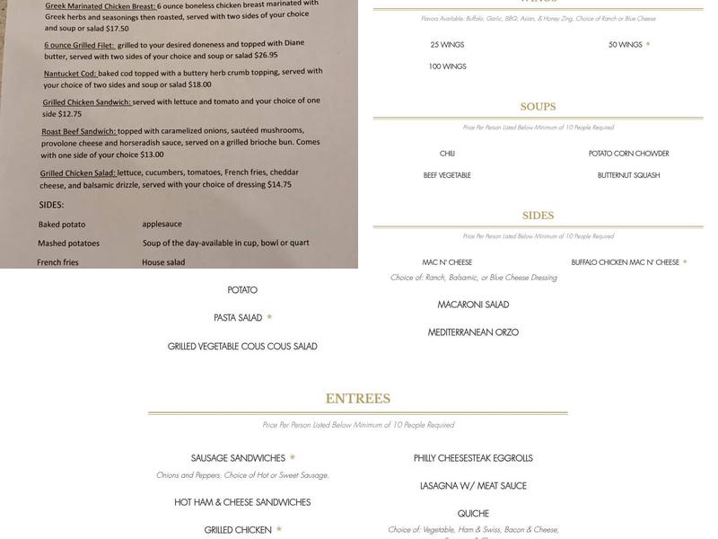 Laura's Home Cooking Menu