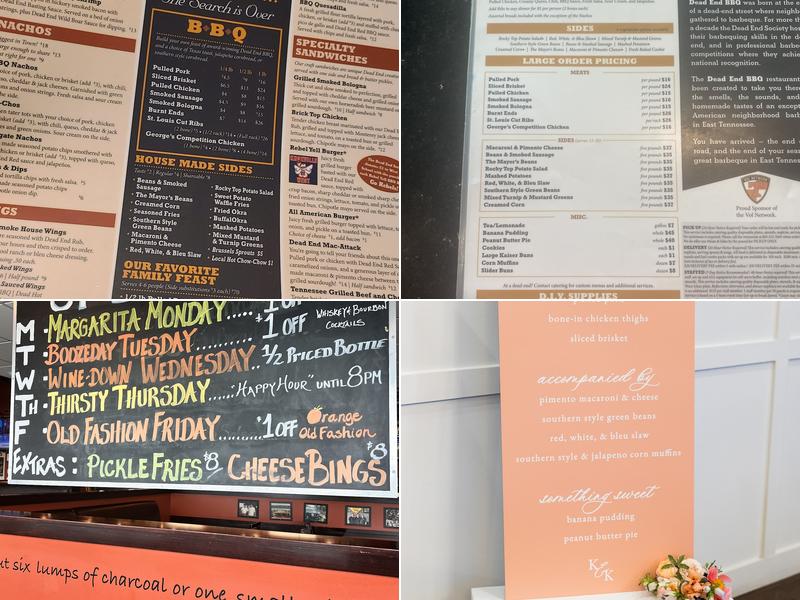Dead End BBQ Menu