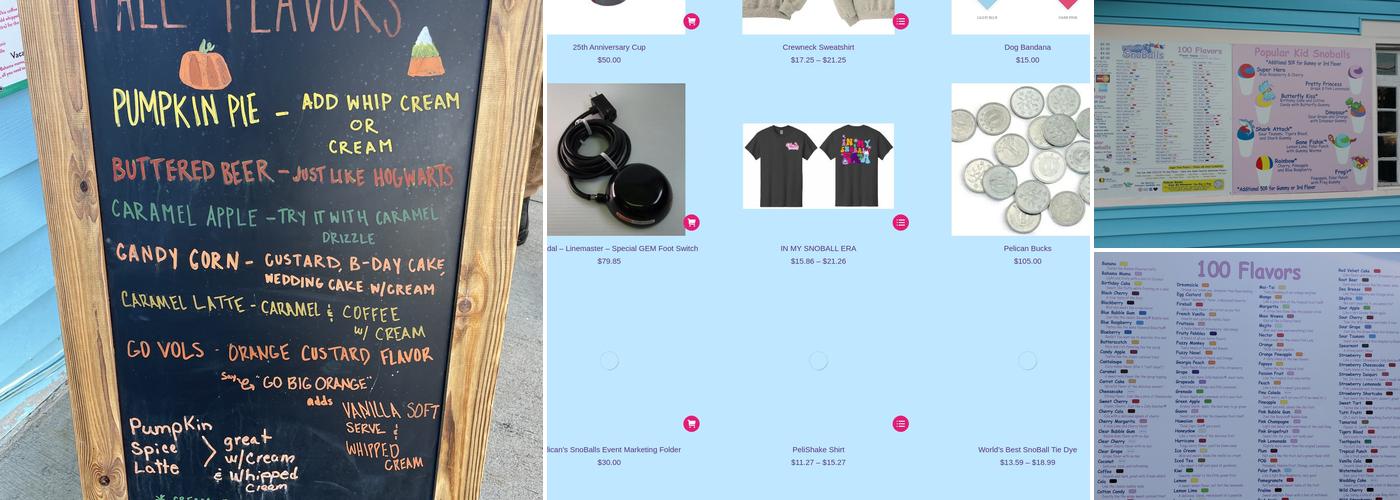 Pelican's SnoBalls Menu