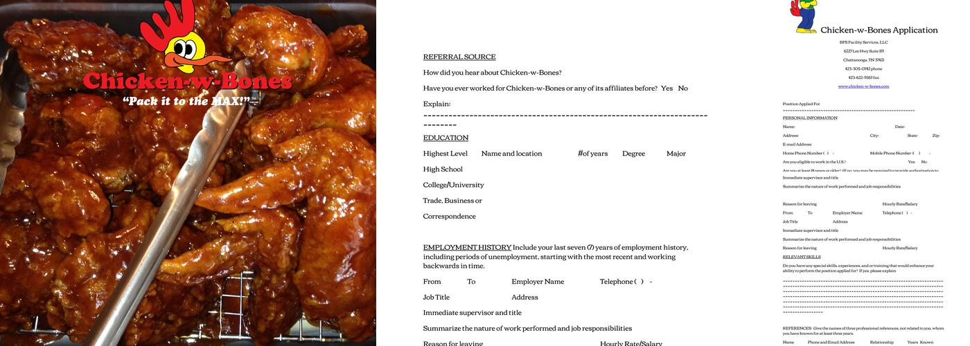 Chicken-w-Bones Menu