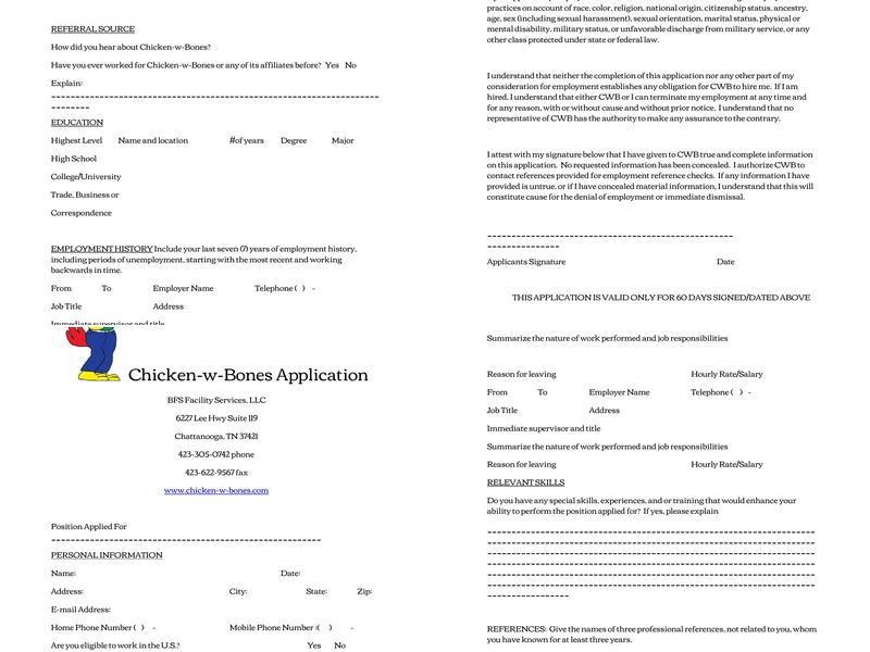 Chicken-w-Bones Menu