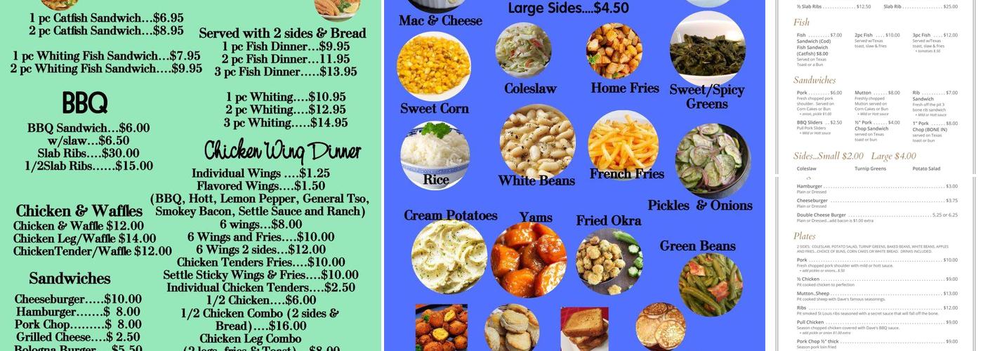 Going Fishing Menu