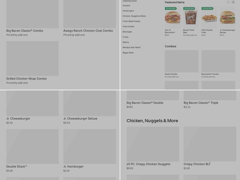 Wendy's Menu