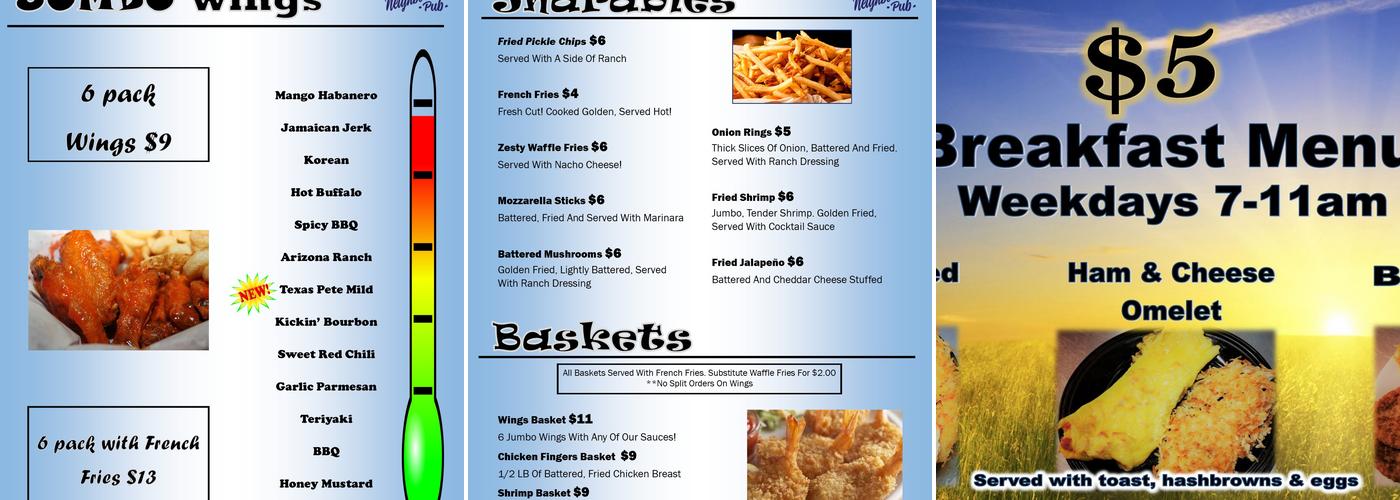 JP's Neighborhood Pub Menu