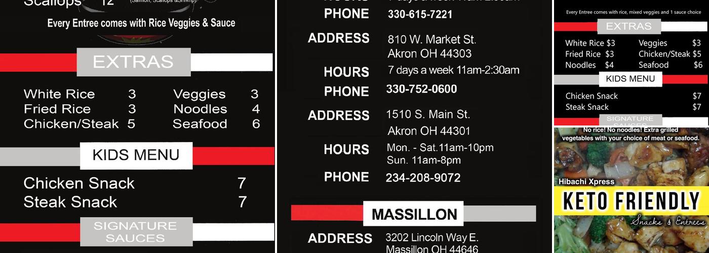 Hibachi Xpress Main St Menu