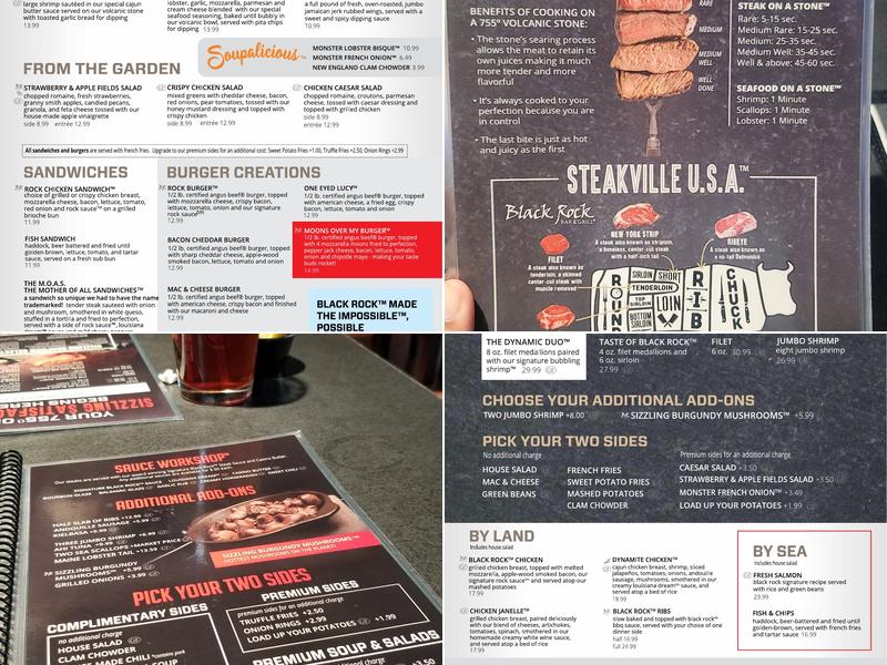 Black Rock Bar & Grill Menu