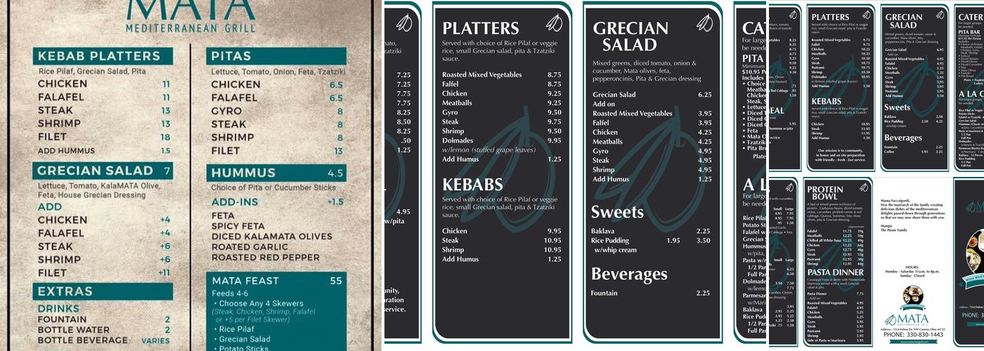 Mata Mediterranean Grill Menu