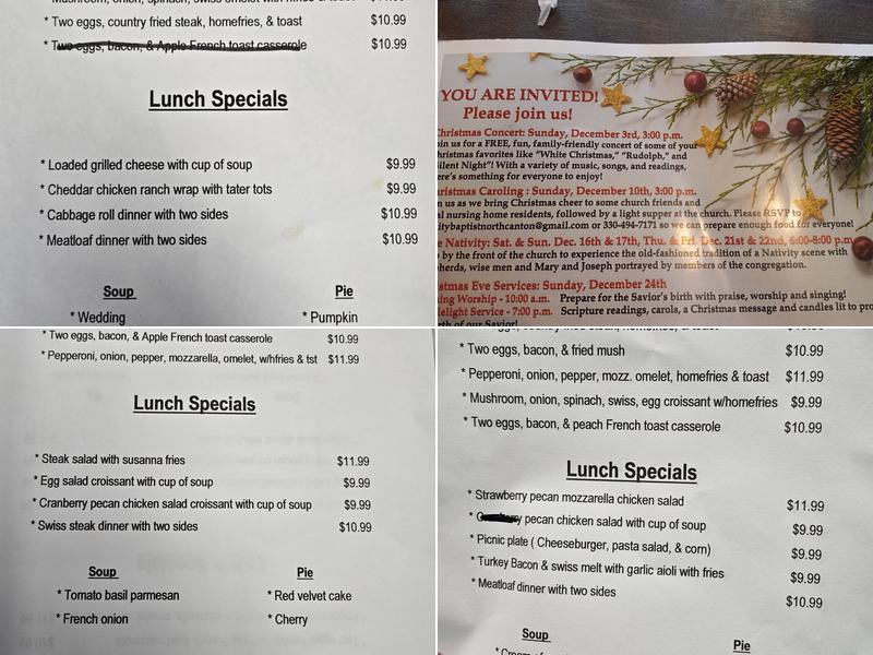 The Crows Nest Diner Menu