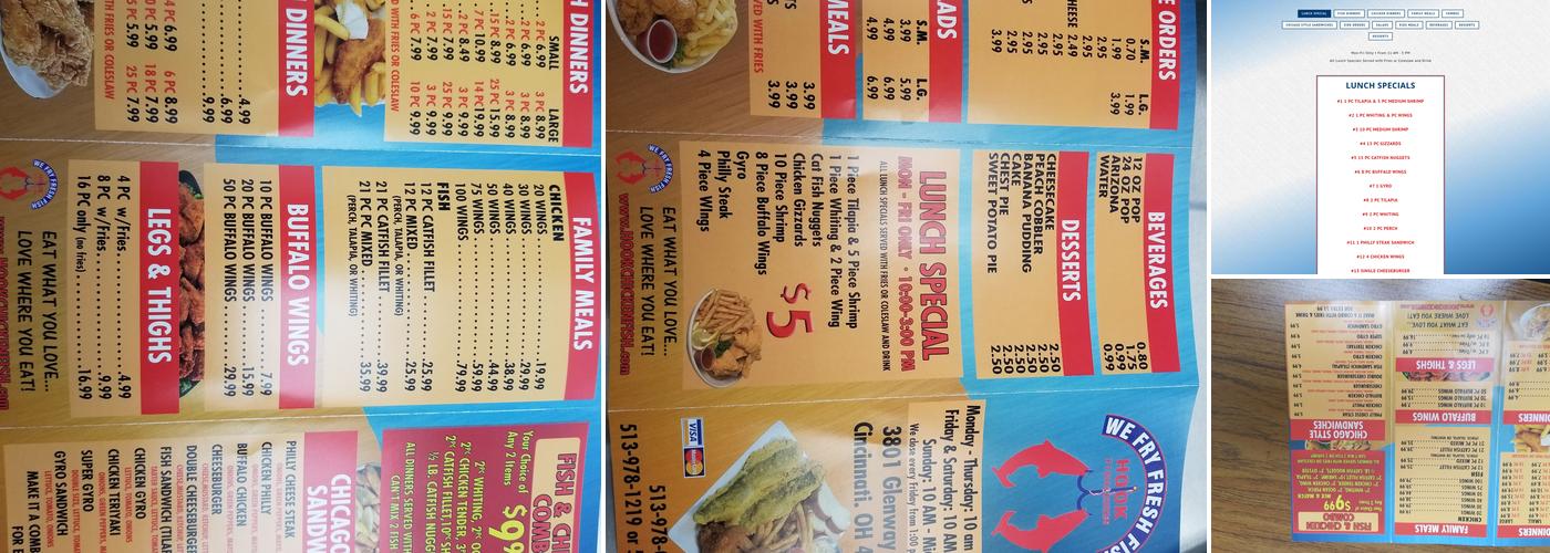 Hook Fish & Chicken Menu
