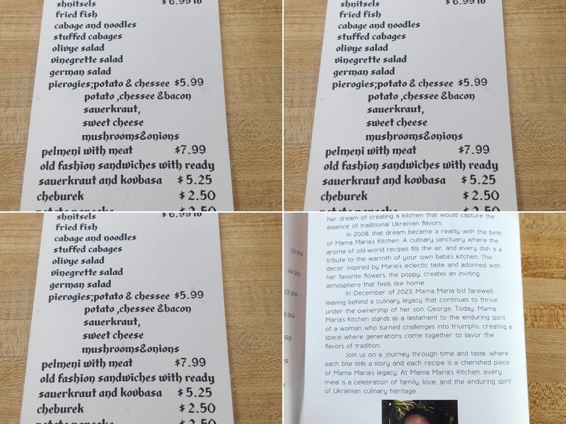 Mama Marie’s Ukrainian Kitchen Menu