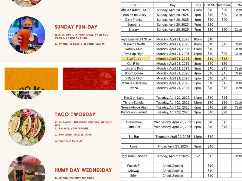 Cazuelas Gateway OSU Menu