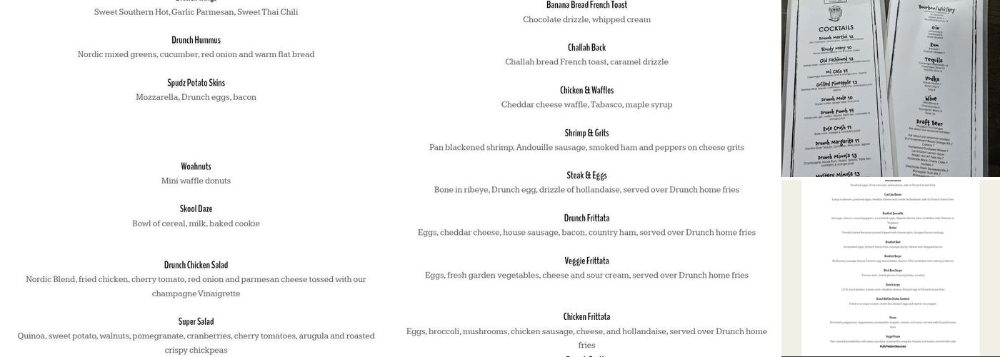 Drunch Eatery + Bar Menu