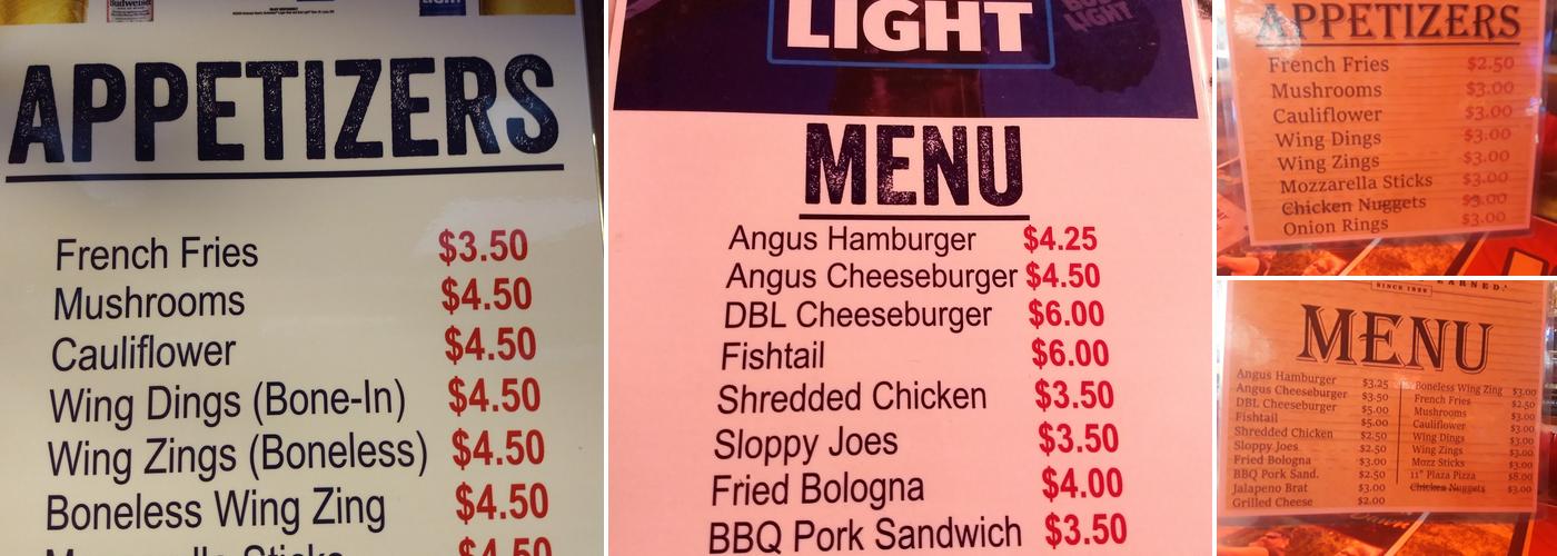 Cedar Bar & Grill Menu